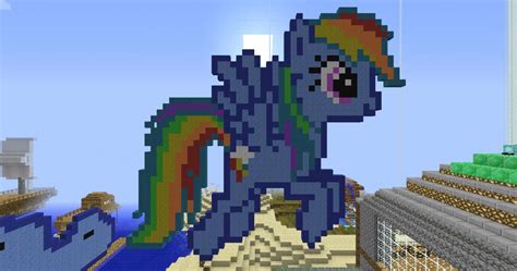 Rainbow Dash Pixel Art Minecraft Project