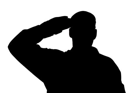 Silhouette Of A Soldier Saluting Clipart Best