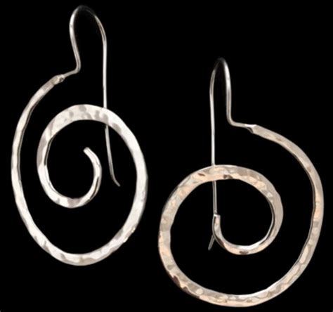Hammered Spiral Earrings Elysium Inc Unique Sterling Silver Jewelry