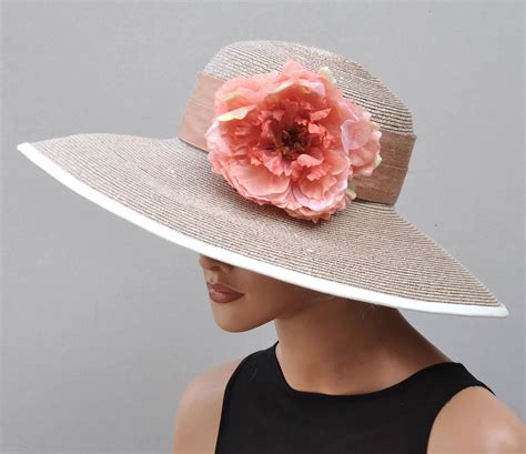 Wide Brim Straw Hat Wedding Hat Formal Hat Kentucky Derby Hat