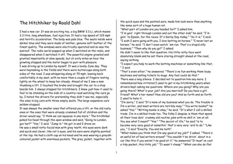 The Hitchhiker By Roald Dahl Essay