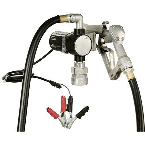 Roughneck 12v Diesel Fuel Transfer Pump — 8 Gpm Manual Nozzle Hose