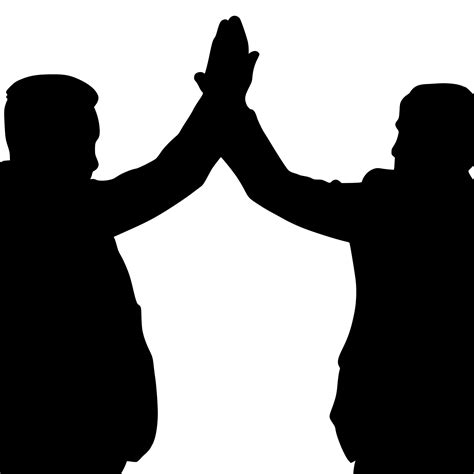High Five Silhouette Free Stock Photo Public Domain Pictures