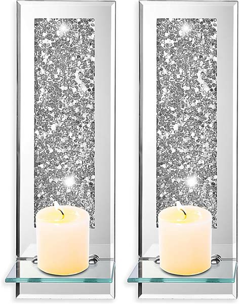 Wall Sconces Set Of 2 Crystal Candle Holders Crush