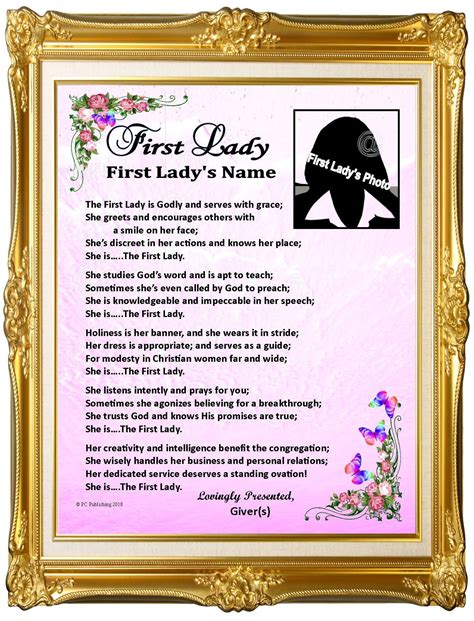 Pastors Wife First Lady Personalized Appreciation Photo Name Poem T