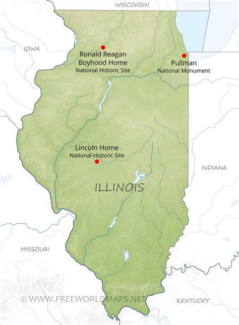 Physical Map Of Illinois System Map