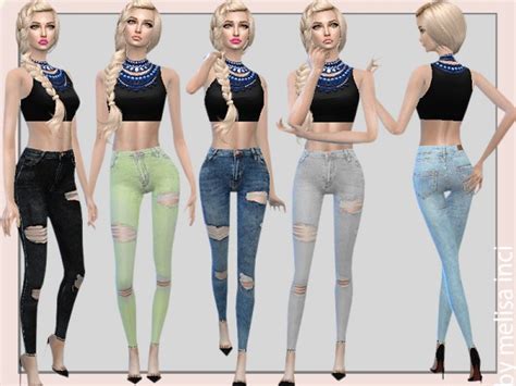 The Sims Resource Ripped Skinny Jeans By Melisa Inci Sims 4 Downloads