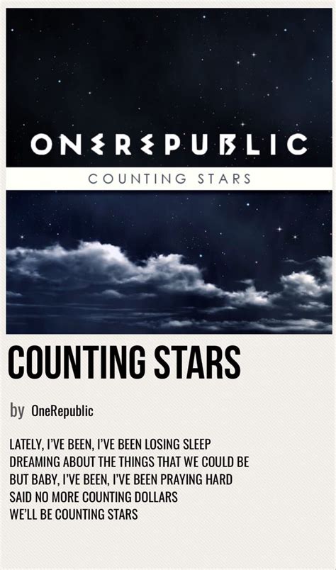 Counting Stars Counting Stars Lyrics Vintage Music Posters One