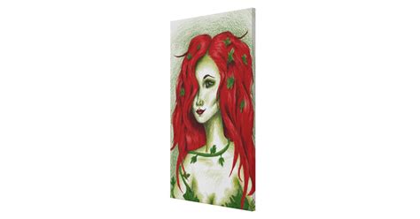 Ivy Nymph Redhead Sexy Fantasy Woman Portrait Art Canvas Print Zazzle
