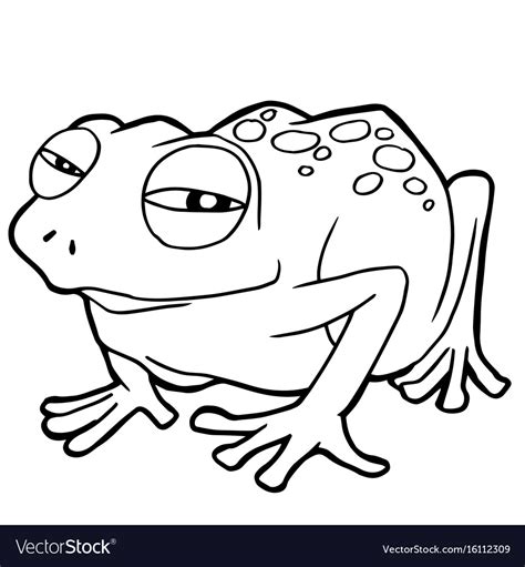 Cartoon Cute Frog Coloring Page Royalty Free Vector Image