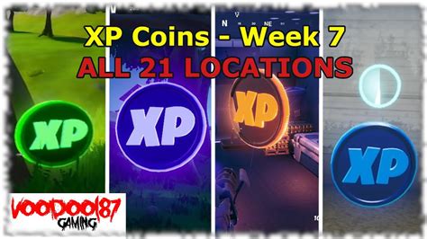 It is an easy way to get extra xp, and they are often tied to challenges you need to complete in the game each week in season 3, we will be updating this article with a new map of the xp coins locations to make finding them easier. Fortnite - XP Coins ALL 21 LOCATIONS - Week 7, Chapter 2 ...