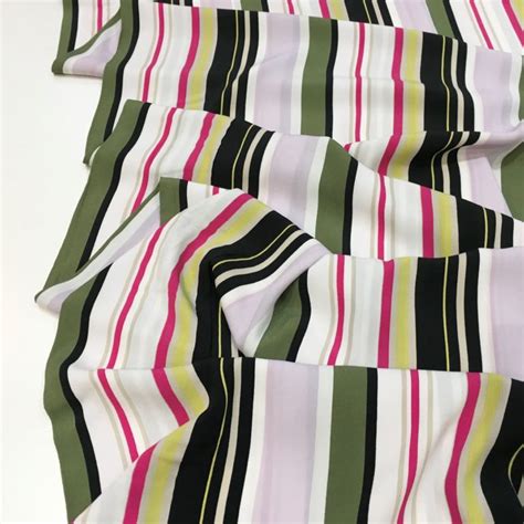 Viscose Crepe Fabric Stacey Multi Stripe Gather N Sew