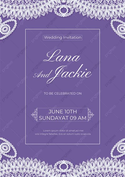 Purple Background Shading Lace Invitation Template Download On Pngtree