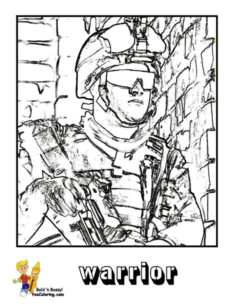 Mighty Military Coloring Page Yescoloring Free Army