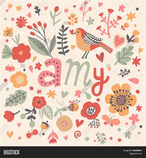 Bright Card Beautiful Name Amy Vector And Photo Bigstock
