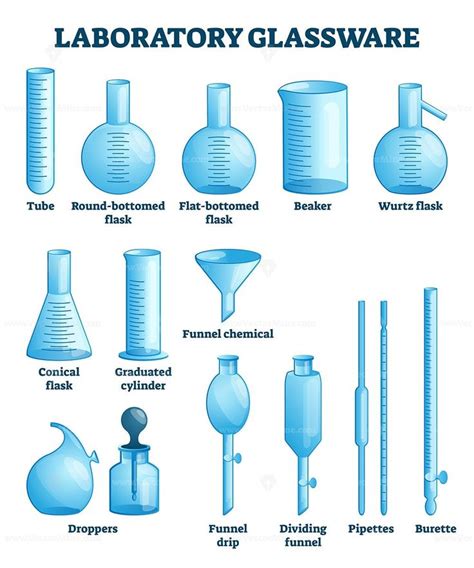 Laboratory Glassware Vector Illustration Science Equipment Chemistry