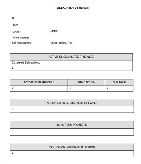 Weekly Activity Report Template 8 Templates Example Templates Example