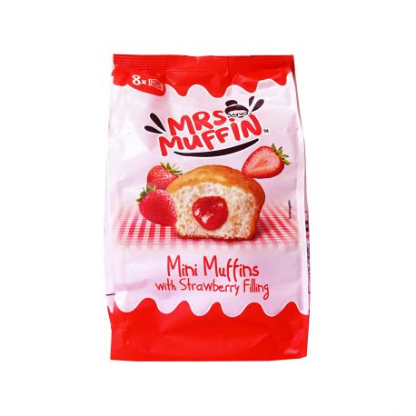 Mrs Muffin κέικ μίνι muffin mini με γέμιση φράουλα 200g ΘΑΝΟΠΟΥΛΟΣ