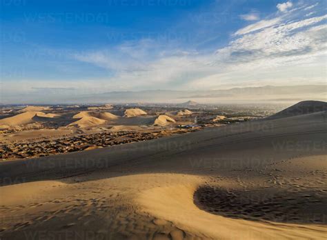 Sand Dunes Of Ica Desert Near Huacachina Sunrise Ica Region Peru