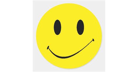 Sticker Retro Fun Yellow Smiley Happy Face Symbol Zazzle