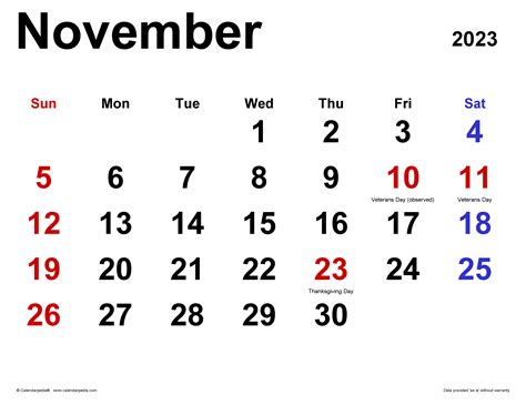 november 2023 print blank calendar november 2023 calendar free