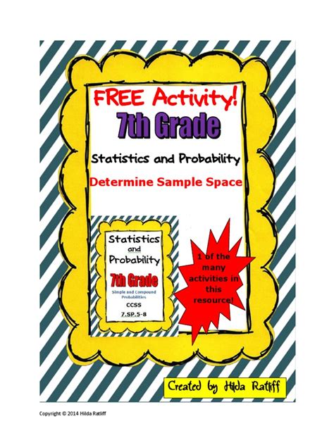 Freeactivity 7 Th Grade Math Statisticsand Probability Sample Space