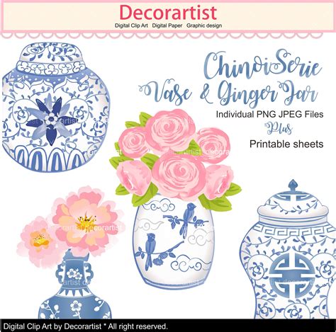 On Sale Chinoiserie Clip Art Graphic Chinoiserie Oriental Etsy