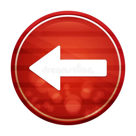 Back Arrow Icon Realistic Diagonal Motion Red Round Button Illustration