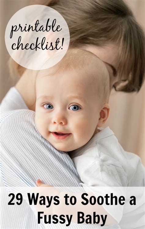 When your baby dislikes bath time, it can make the entire process much more stressful. 29 Ways to Soothe a Fussy Baby (with printable checklist ...