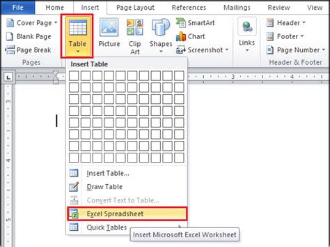 How To Insert An Excel Spreadsheet Into A Word Document Online