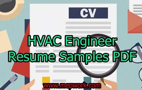 Edit pdf files for free. 5 HVAC Engineer Resume Samples PDF - CV Formats ...