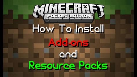 How To Install Add Ons And Resource Packs Mcpe Tutorial Youtube