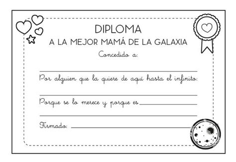 Diploma A La Mejor Mamá Dibujo Para Colorear E Imprimir