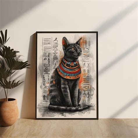 bastet poster ancient egyptian art posters goddess of home and protection egyptian mythological