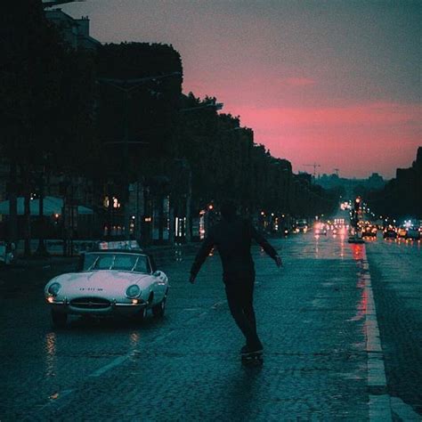 Minimalist aesthetic wallpapers for free download. pink sky and skater in the city, vintage vibes#skater # ...