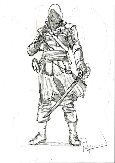 Assassins Creed Edward Kenway Sketch Template Assassins Creed Art