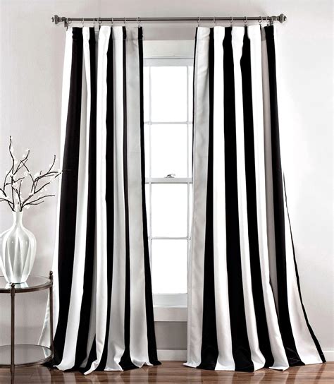 Black And White Curtains Striped Room Black White Rooms White Curtains