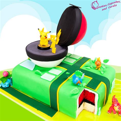 Pokemon Go Cake Pikachu Cake With A Surprise Pokeball Cake Inside