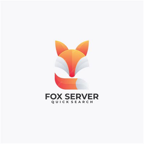 Illustration Logo Vectoriel Fox Server Dans Style Coloré Dégradé
