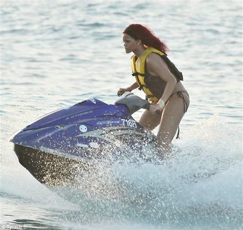 Action Girl Rihanna Takes To The Waves On A Jetski Wearing A Very Tiny Bikini Daily Mail Online