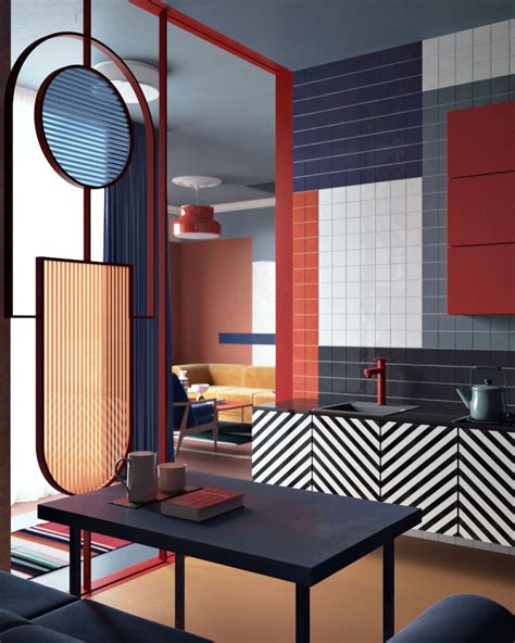 It's known for its use of bright neon, primary and pastel colors, geometric shapes, and bold, repetitive patterns. Décoration au style Memphis revisité : inspiration pour l ...