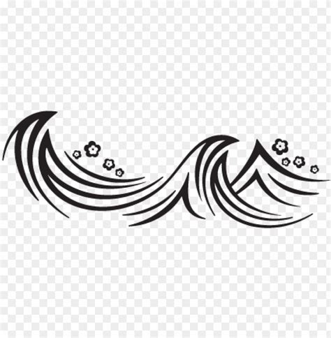 Wave Silhouette At Getdrawings Waves Png Black And White Png Image