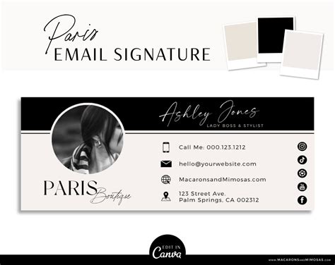 Modern Email Signature Design Template • Macarons And Mimosas