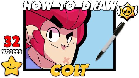How To Draw Colt Icon Brawl Stars All Voices Step By Step Youtube