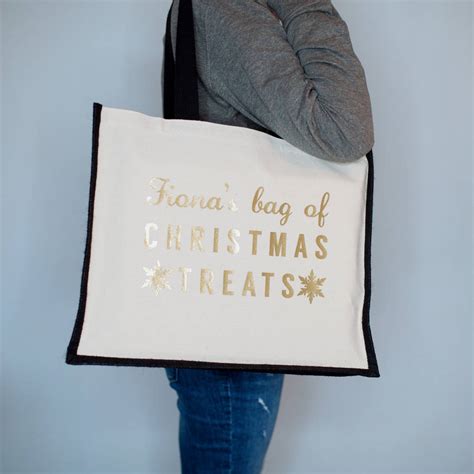 Personalised Christmas Treats Bag By Rosie Willett Designs
