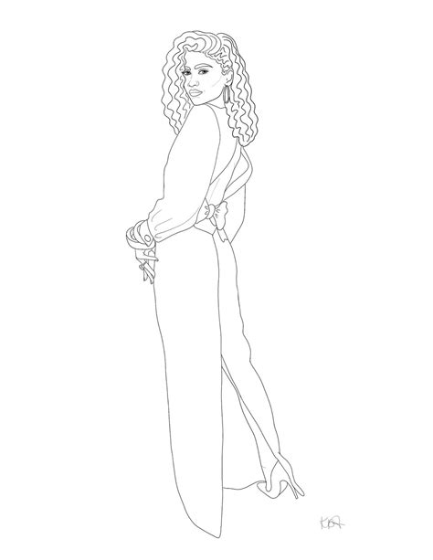 Zendaya Coloring Pages Etsy