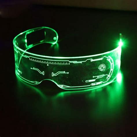 light up glasses led visor glasses cyberpunk led glasses of dual control 7 color luminous