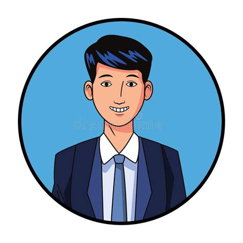 Businessman Avatar Cartoon Character Profile Picture Stock Vector