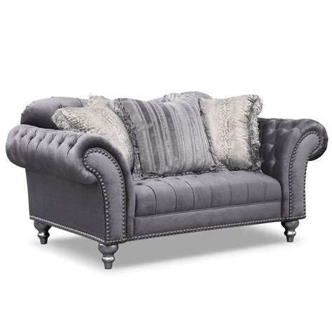 Brittney Sofa Loveseat And Chaise Set Gray Value City Furniture