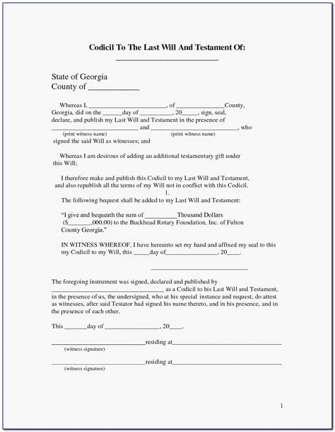 The last will and testament is referred to as such because it overwrites any will previously written. Blank Codicil Form Ontario - Form : Resume Examples # ...